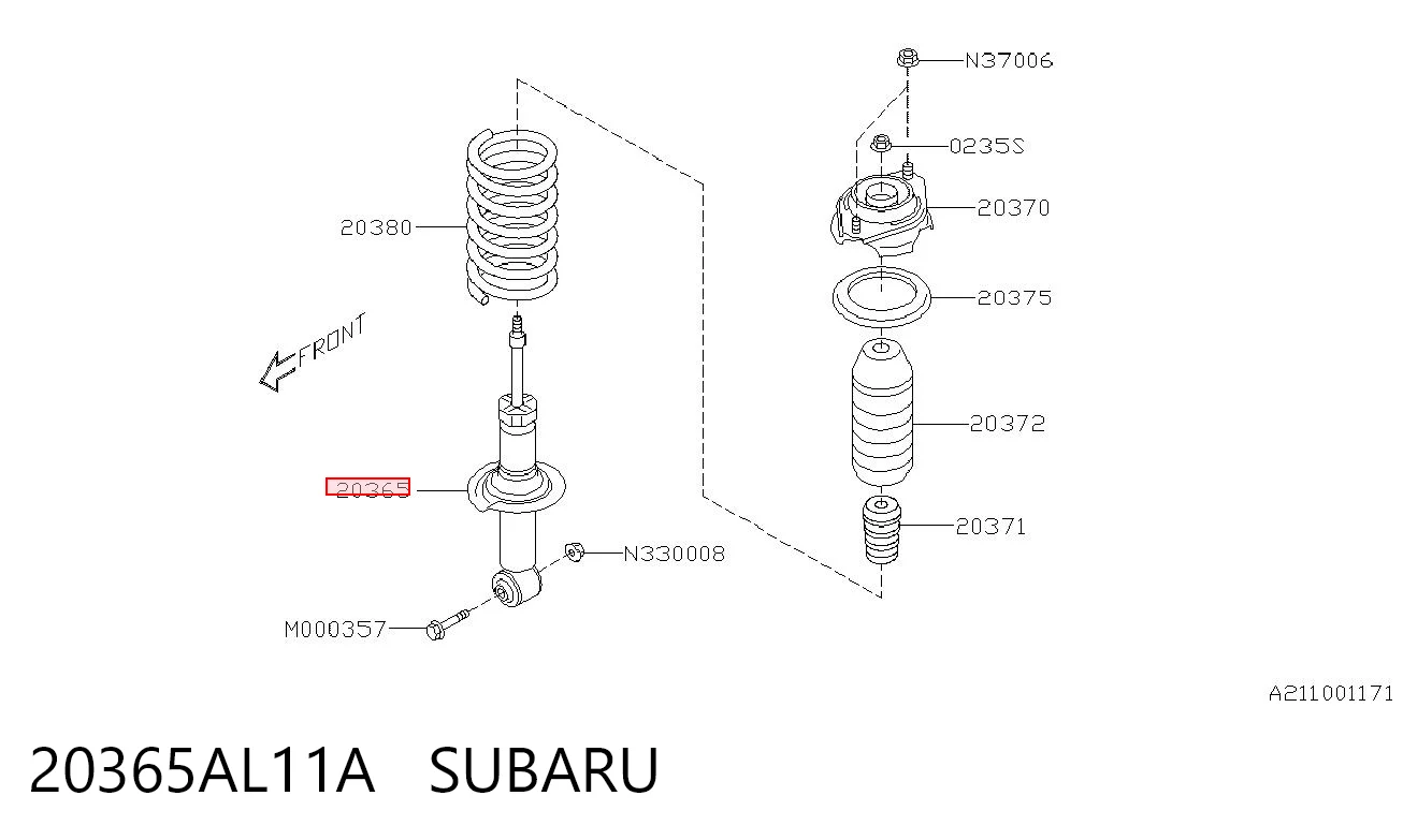 20365AL11A Subaru Амортизатори задні