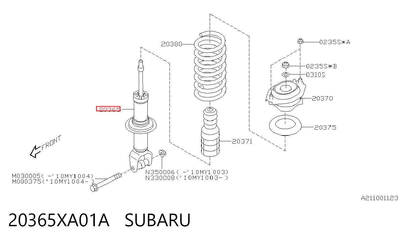 20365XA01A Subaru Амортизатори задні