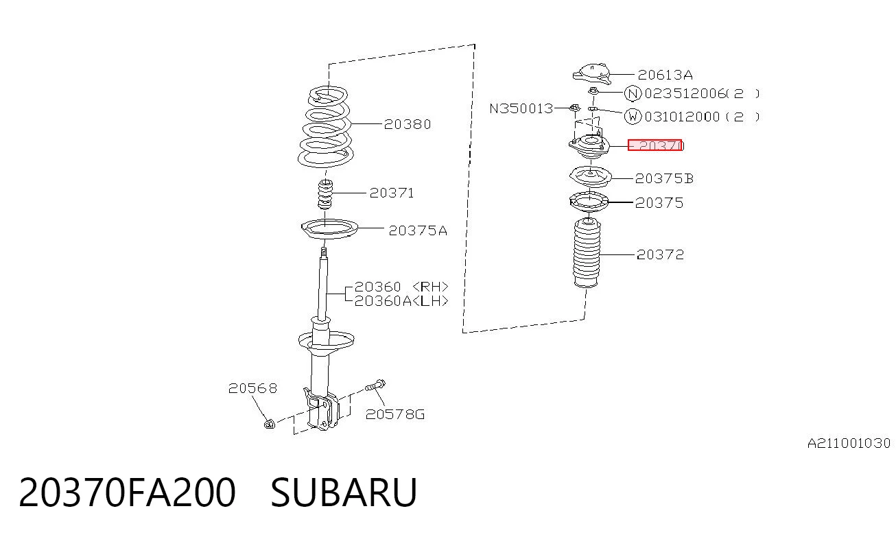 20370FA200 Subaru Опора амортизатора