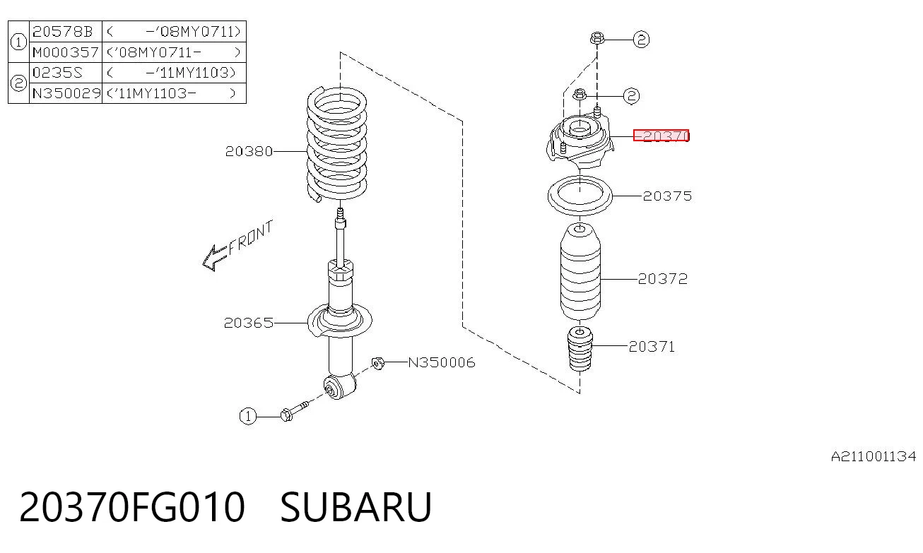 20370FG010 Subaru Опора амортизатора