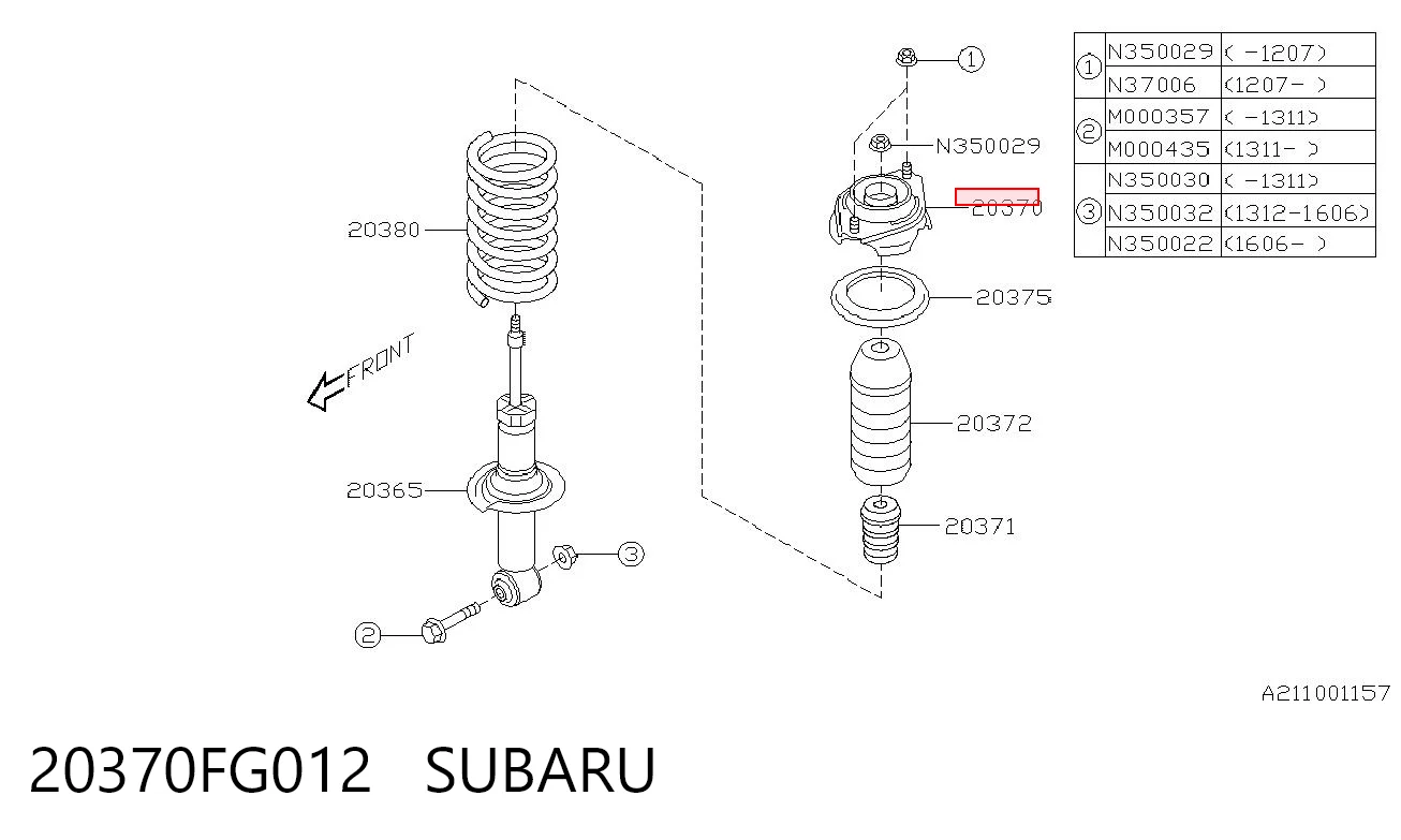 20370FG012 Subaru Опора амортизатора