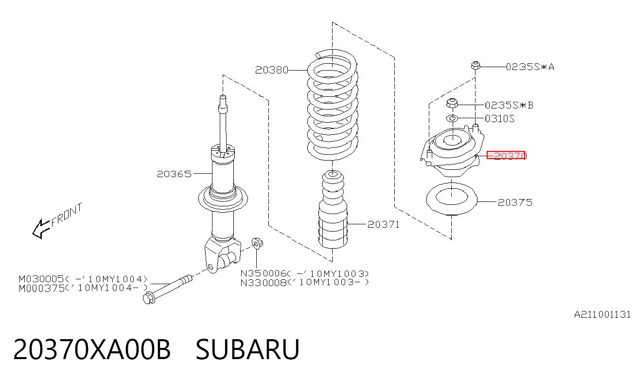 Опора амортизатора на Subaru Tribeca  