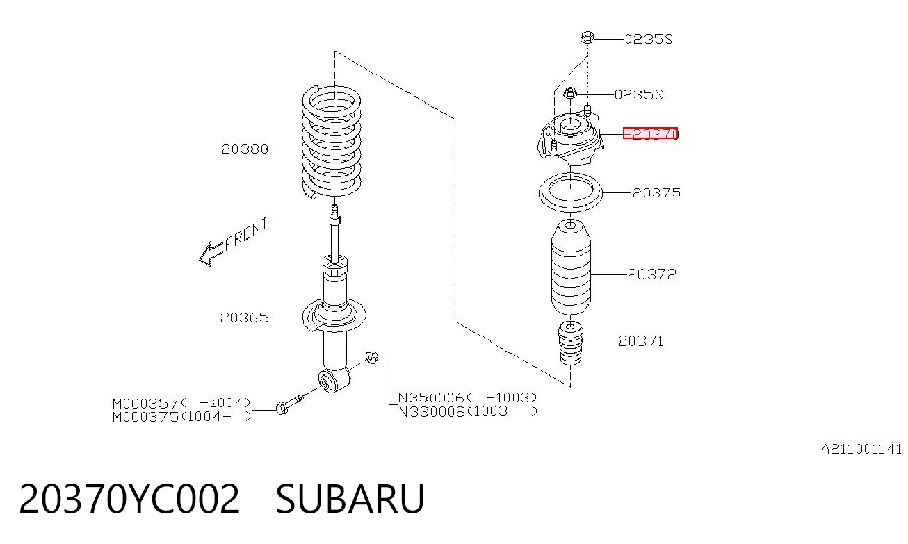 20370YC002 Subaru Опора амортизатора