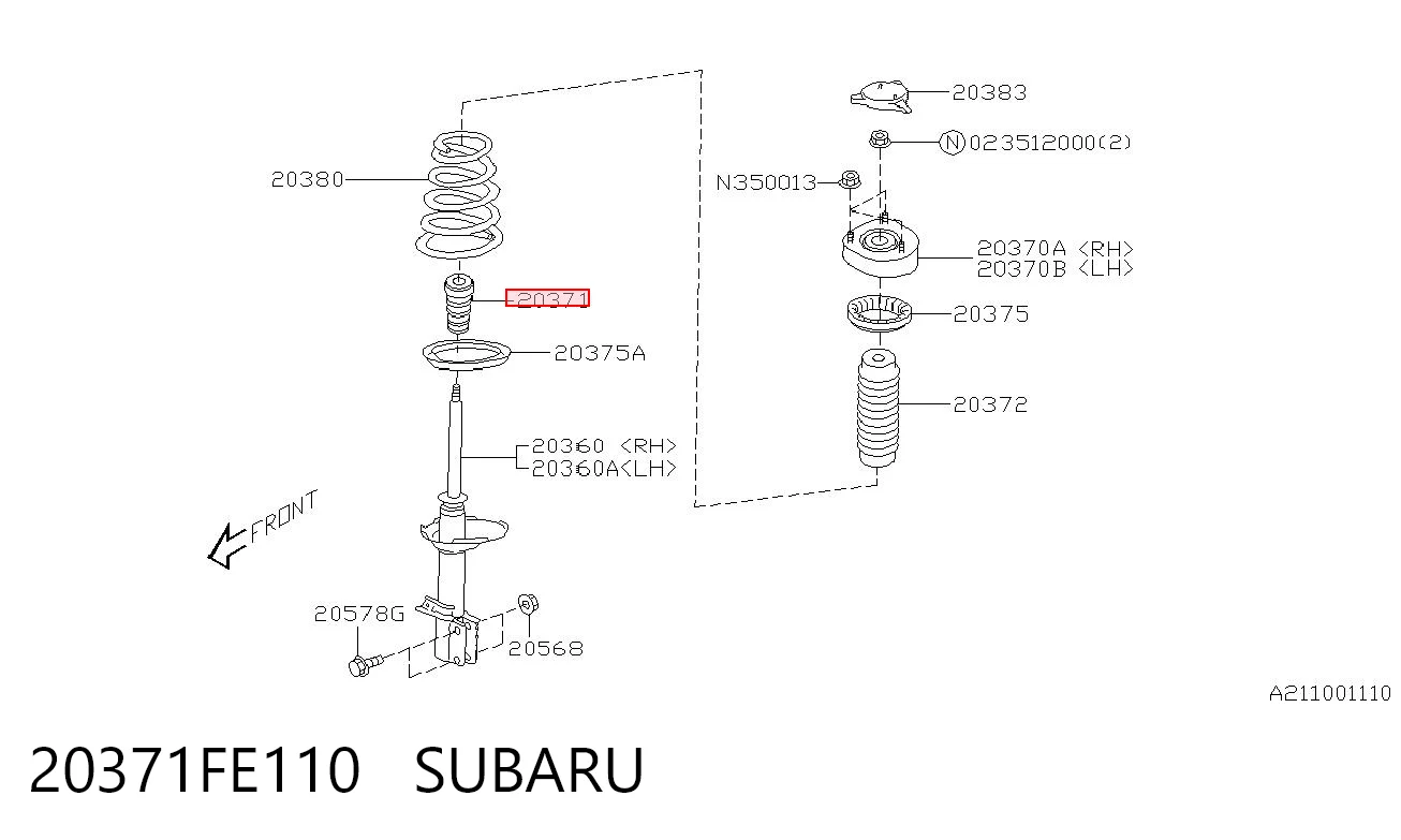 20371FE110 Subaru Буфер амортизатора заднього