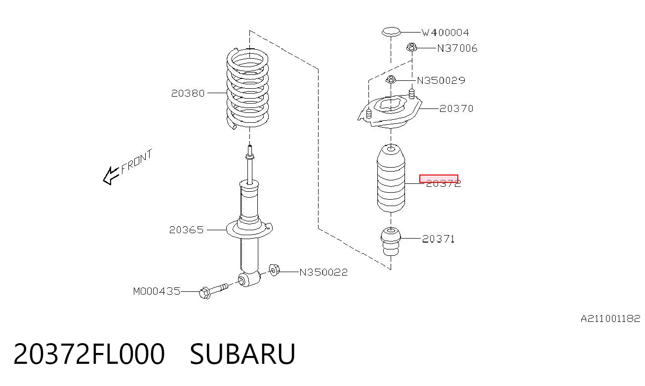 20372FL000 Subaru Пильник стійки задньої