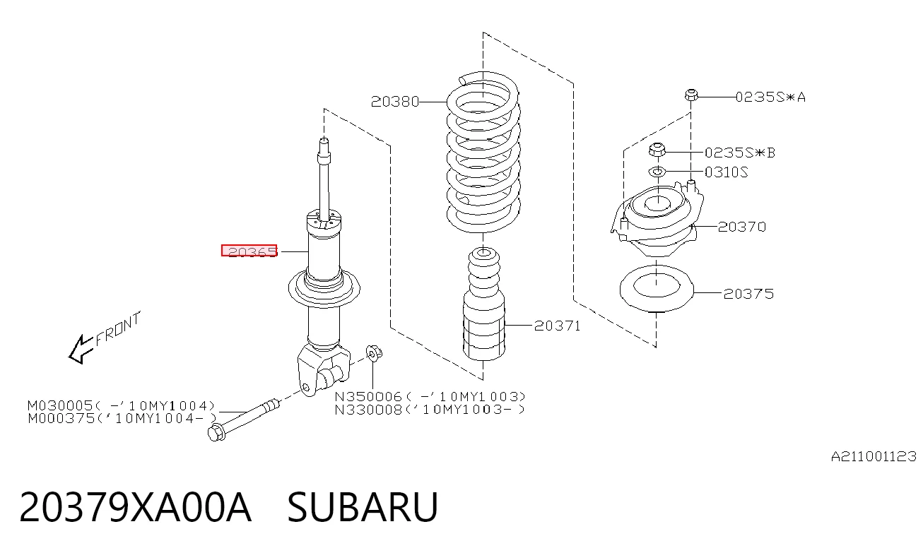 20379XA00A Subaru Амортизатори задні