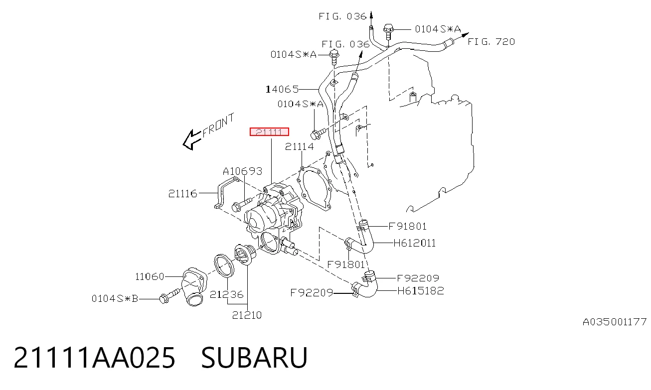21111AA025 Subaru Насос охолодження