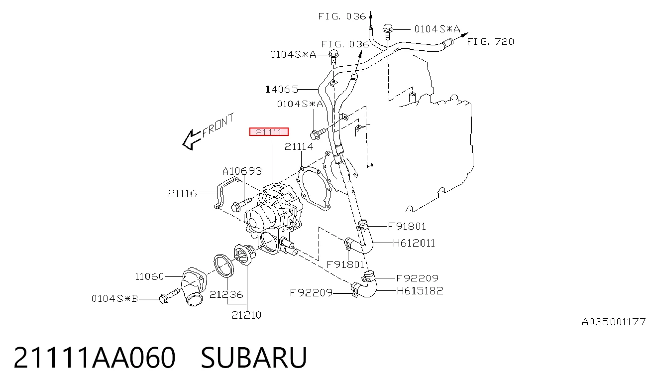 21111AA060 Subaru Насос охолодження