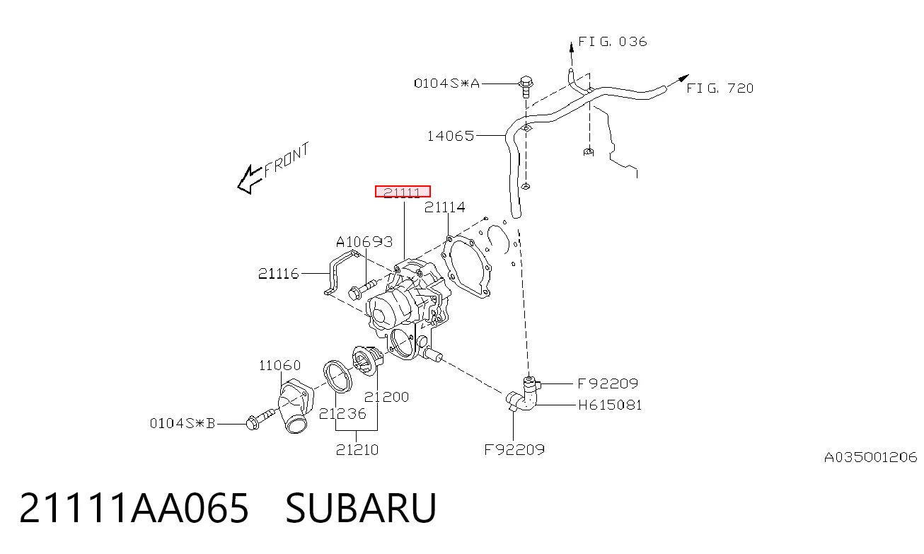 21111AA065 Subaru Насос охолодження