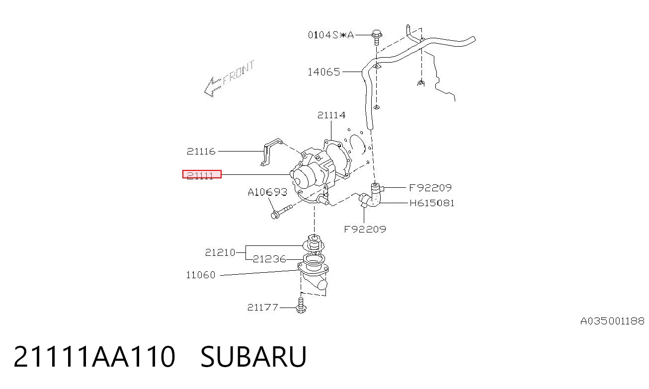 21111AA110 Subaru Насос охолодження