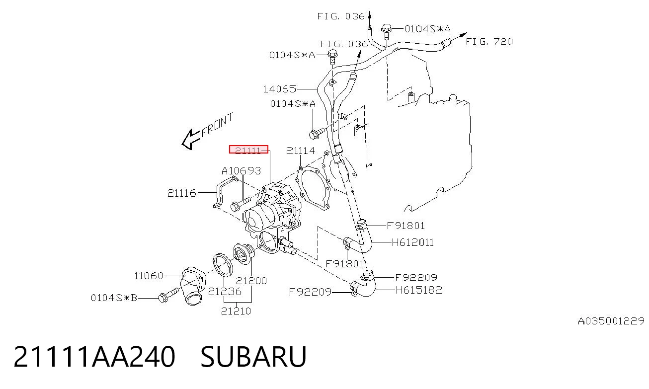 21111AA240 Subaru Насос охолодження