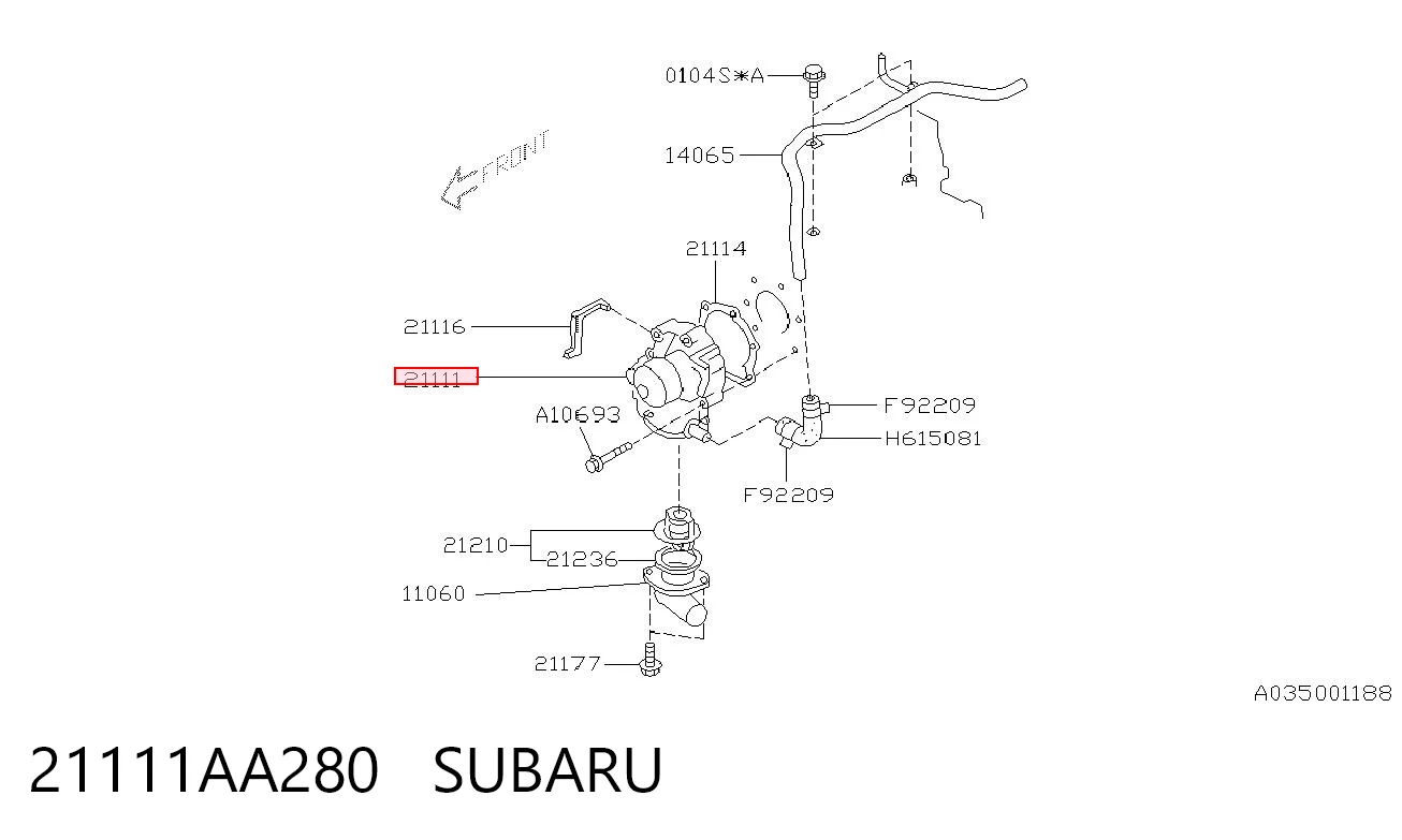 21111AA280 Subaru Насос охолодження