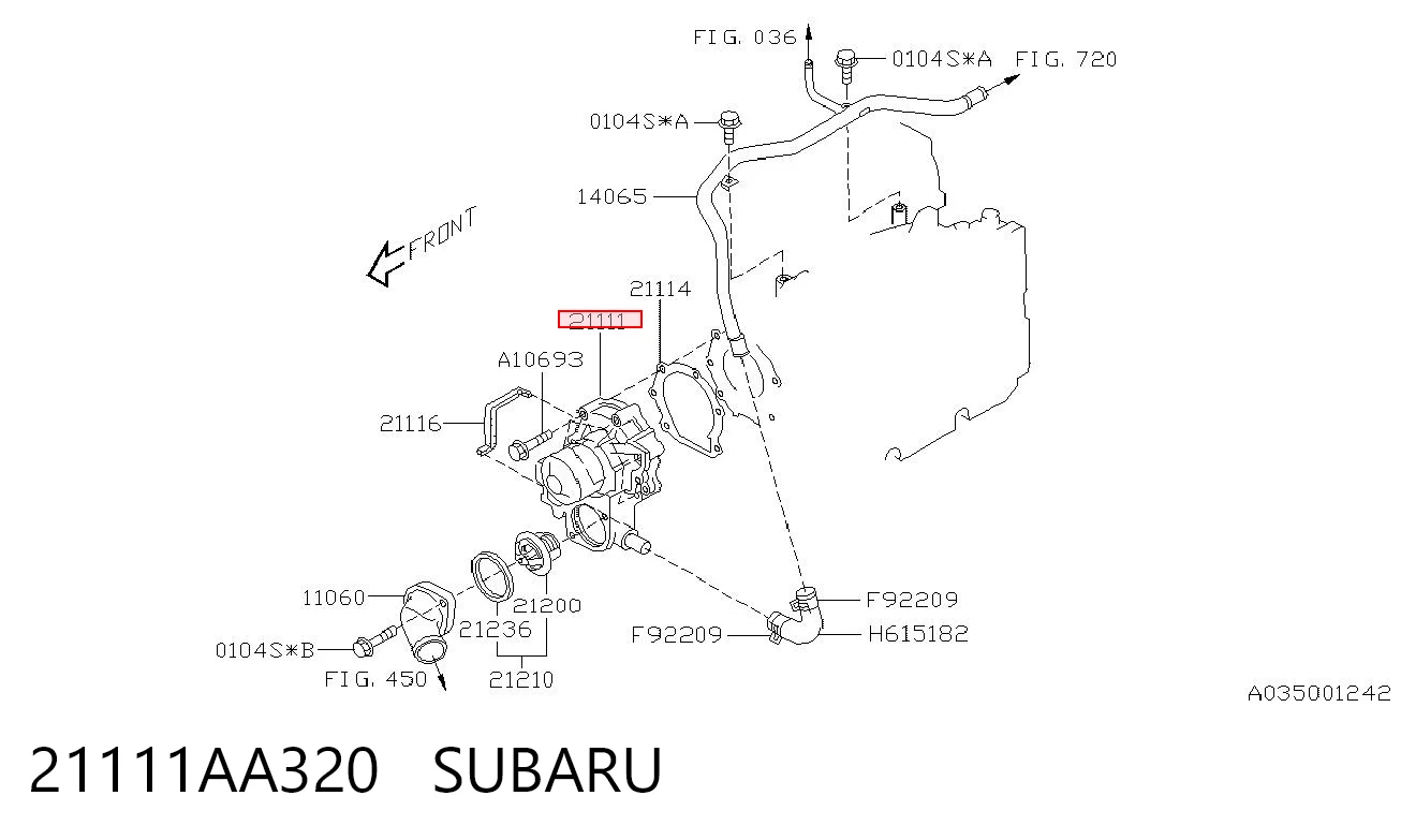 21111AA320 Subaru Насос охолодження