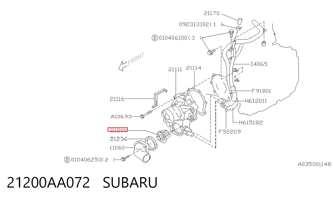 21200AA072 Subaru Авто термостат