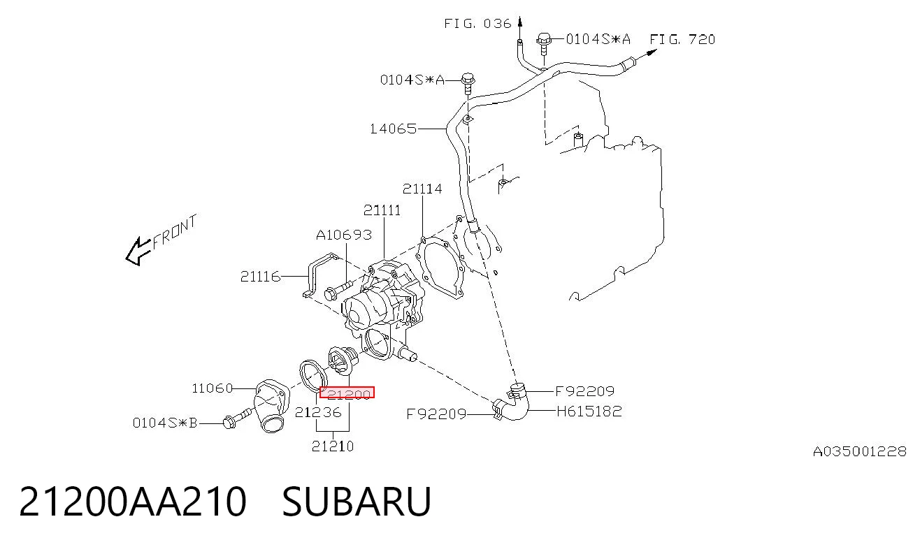 21200AA210 Subaru Авто термостат