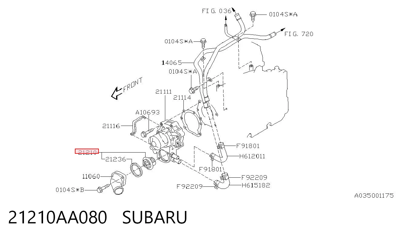 21210AA080 Subaru Авто термостат