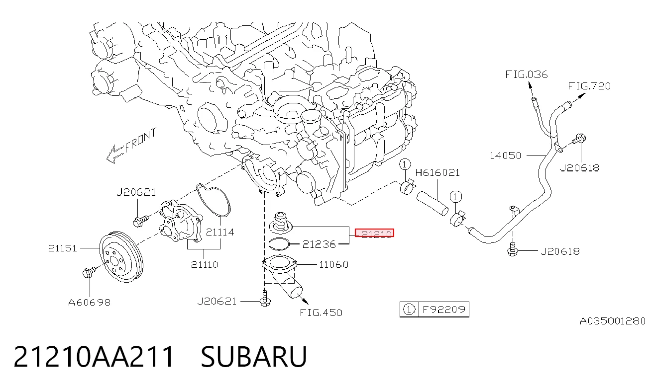 21210AA211 Subaru Авто термостат