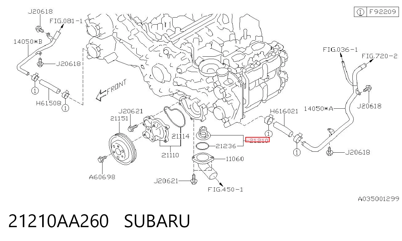 21210AA260 Subaru Авто термостат