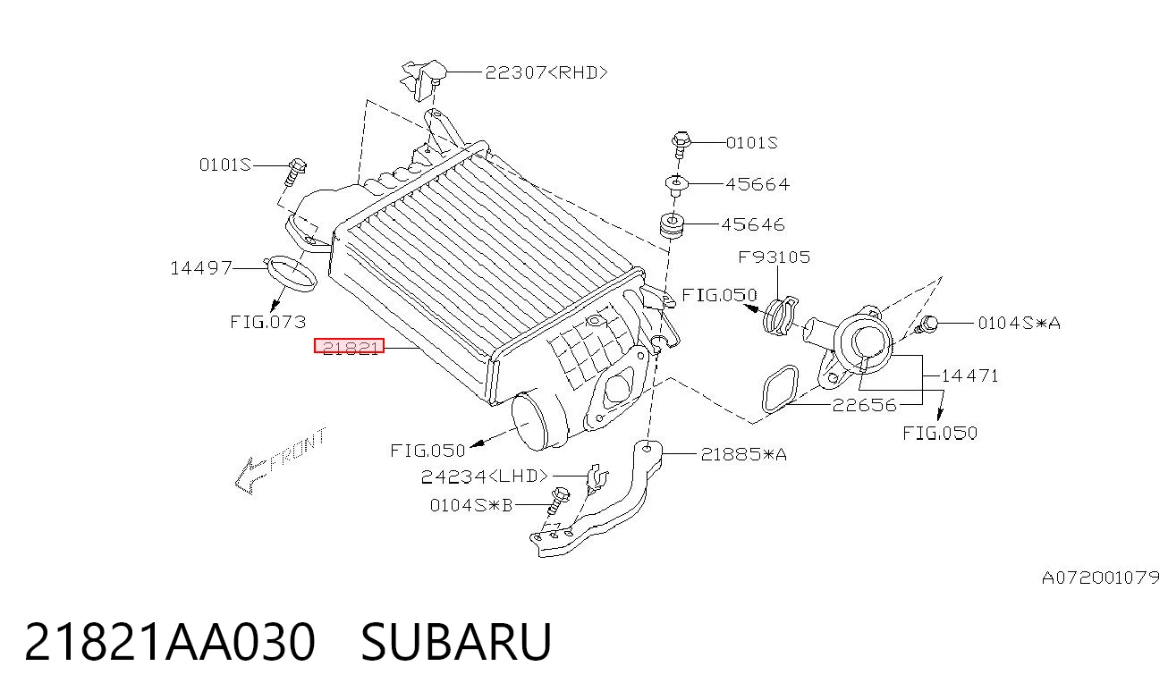 21821AA030 Subaru Охолоджувач наддувочного повітря