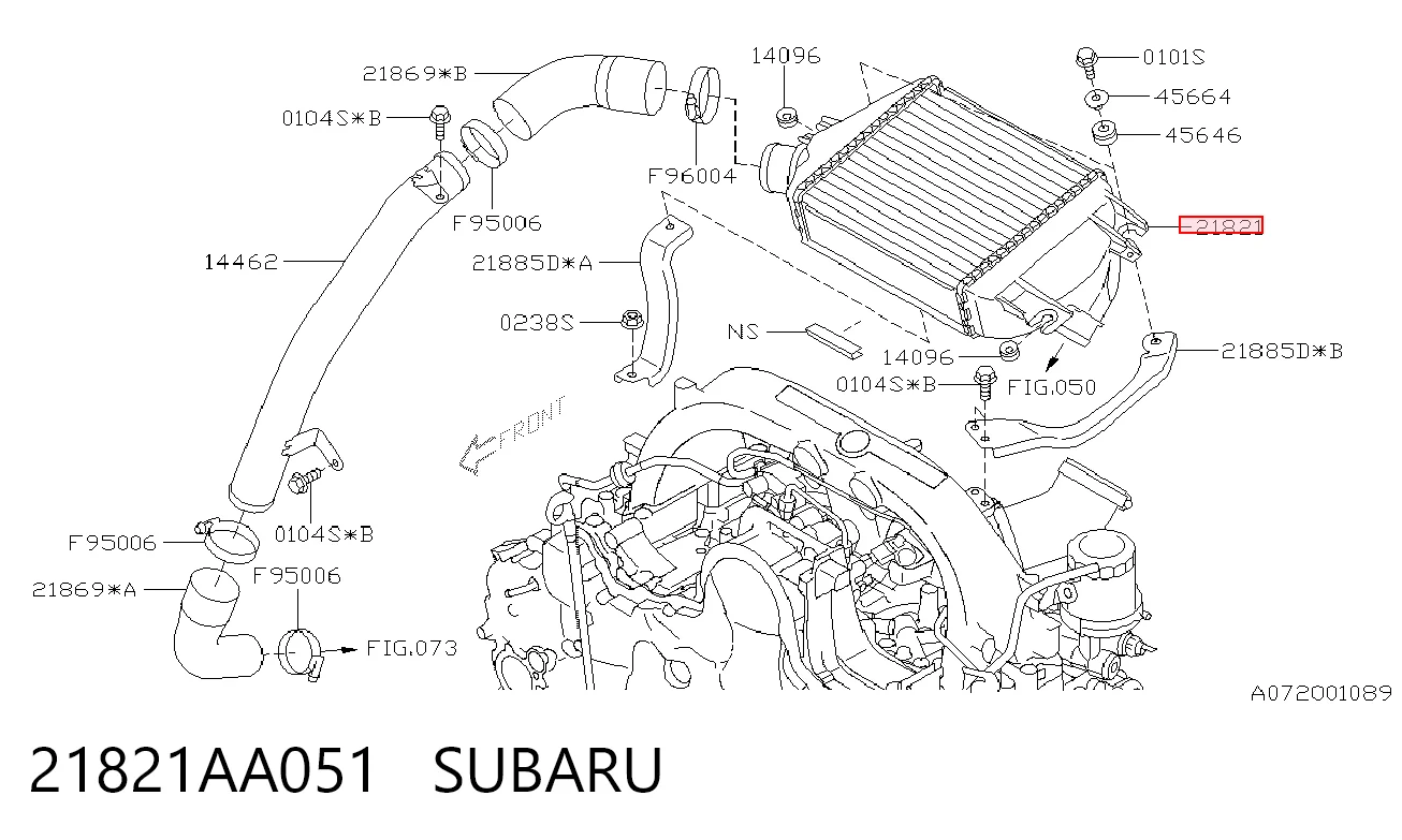Охолоджувач наддувочного повітря на Subaru Legacy IV B13