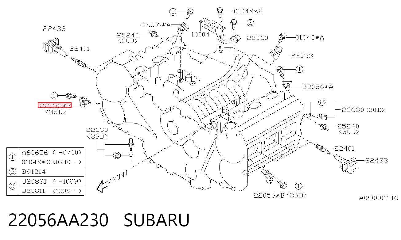 22056AA230 Subaru Датчик розподільного вала