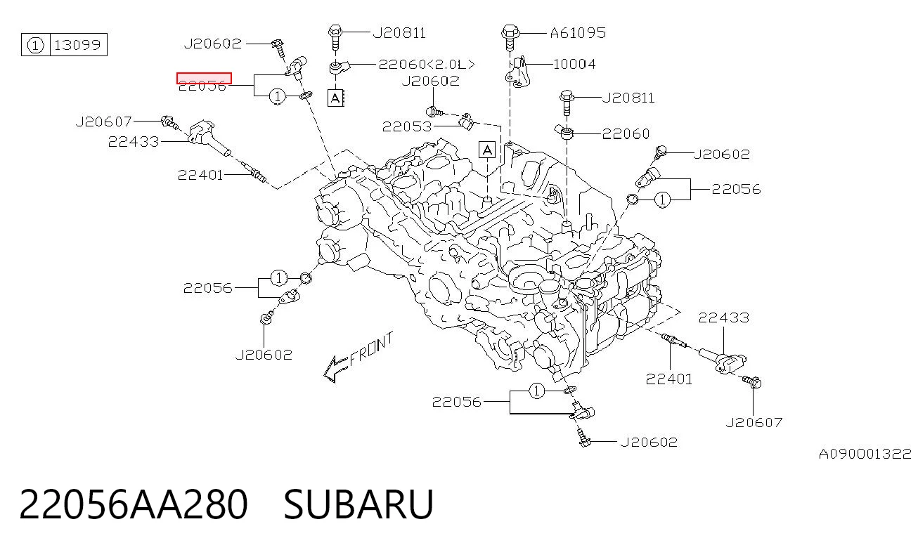 22056AA280 Subaru Датчик розподільного вала