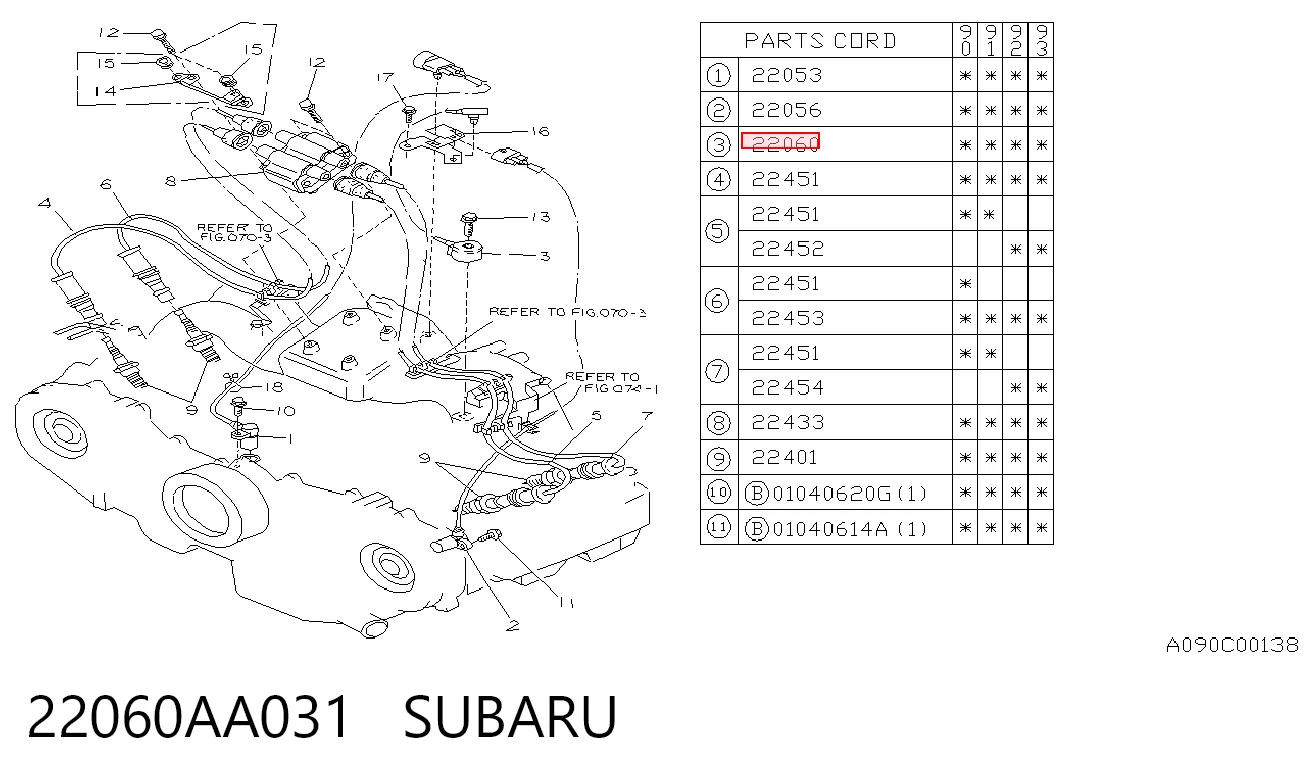 22060AA031 Subaru Датчик детонації
