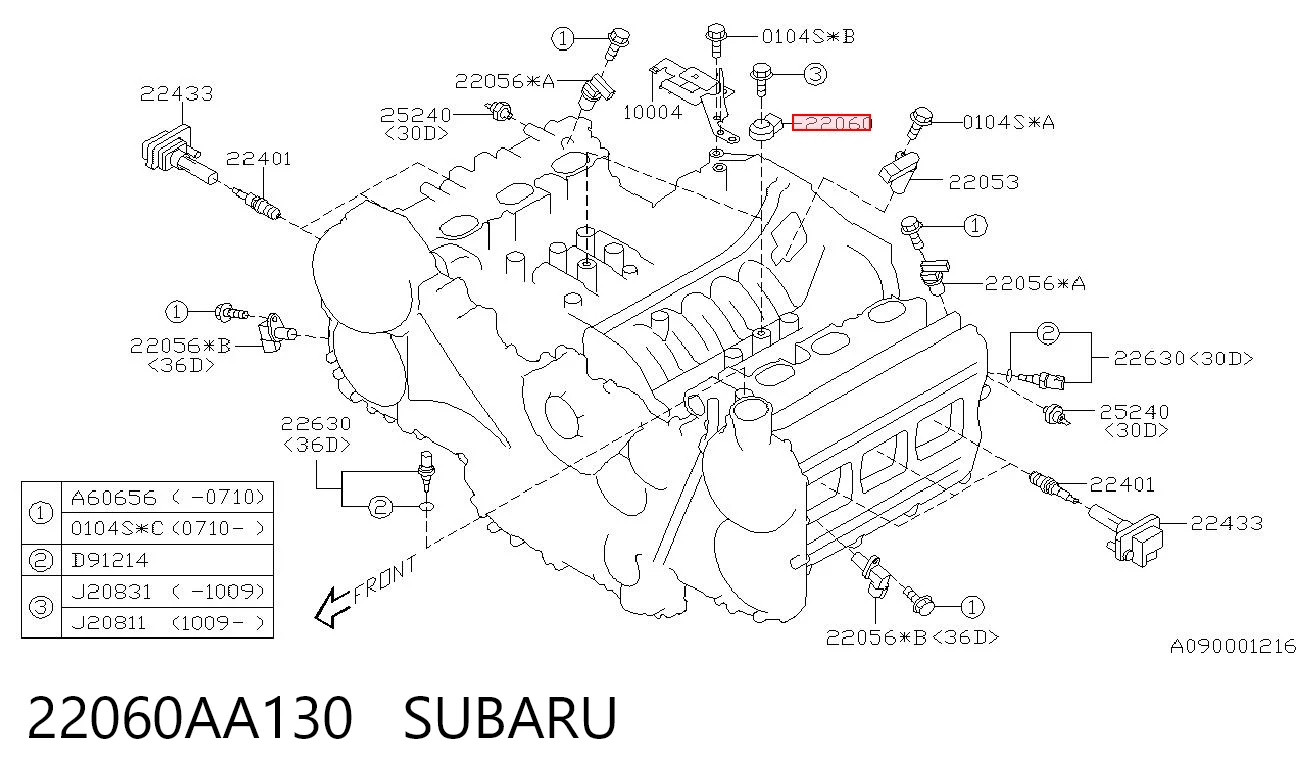 Датчик детонації на Subaru Tribeca B9 