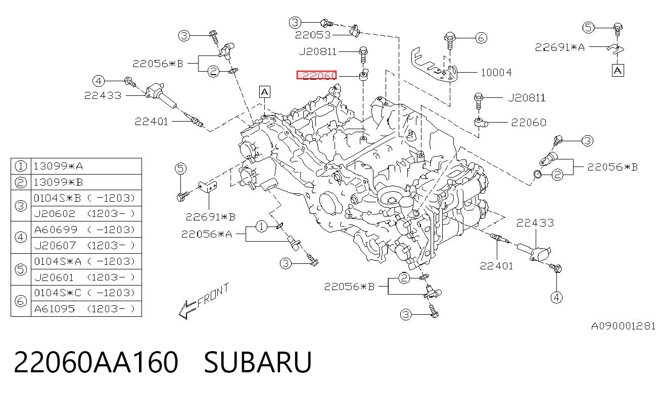 22060AA160 Subaru Датчик детонації
