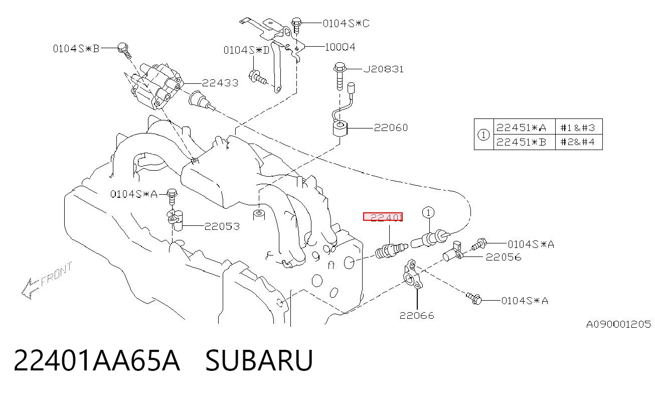 22401AA65A Subaru Свіча запалювання