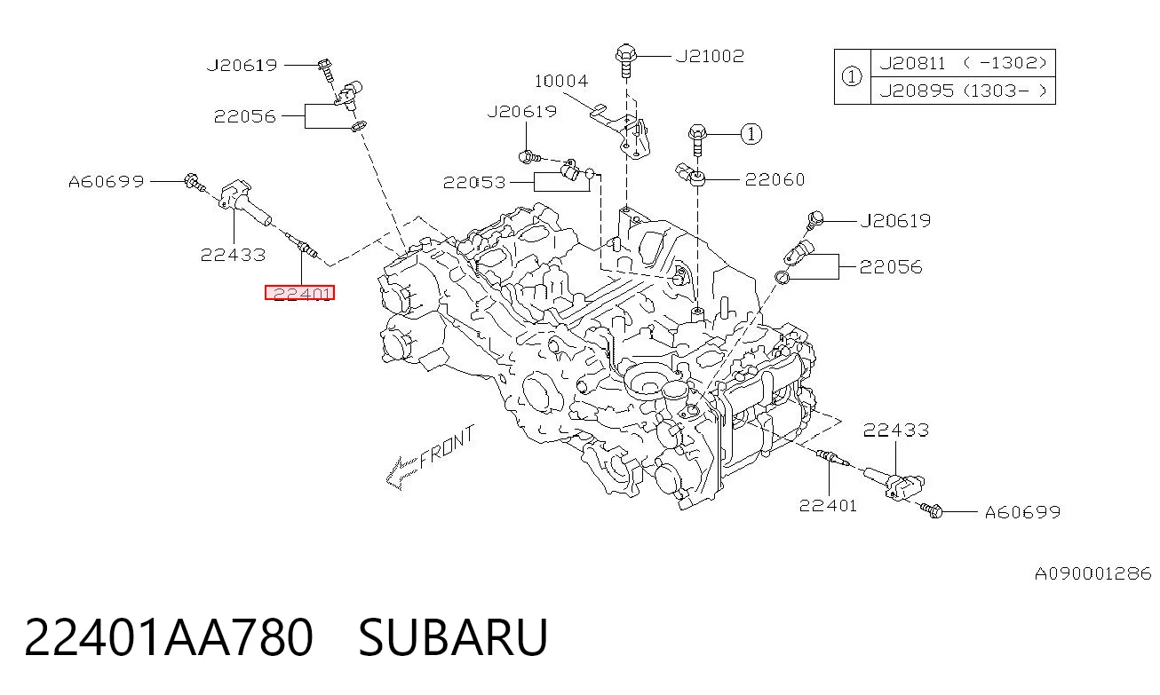 22401AA780 Subaru Свіча запалювання