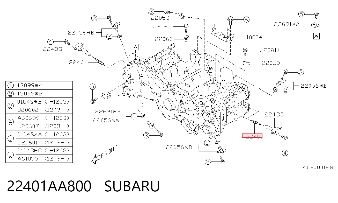 22401AA800 Subaru