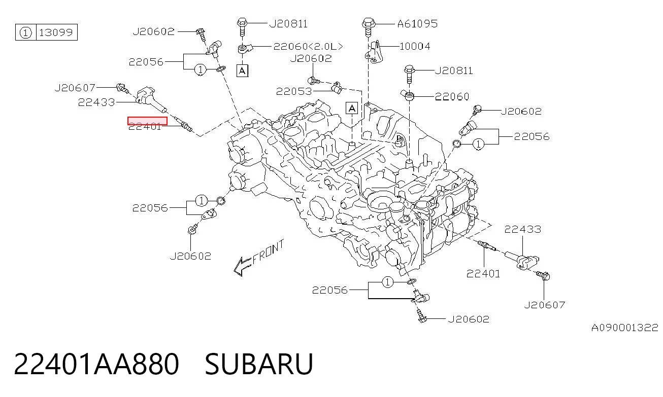 22401AA880 Subaru Свіча запалювання