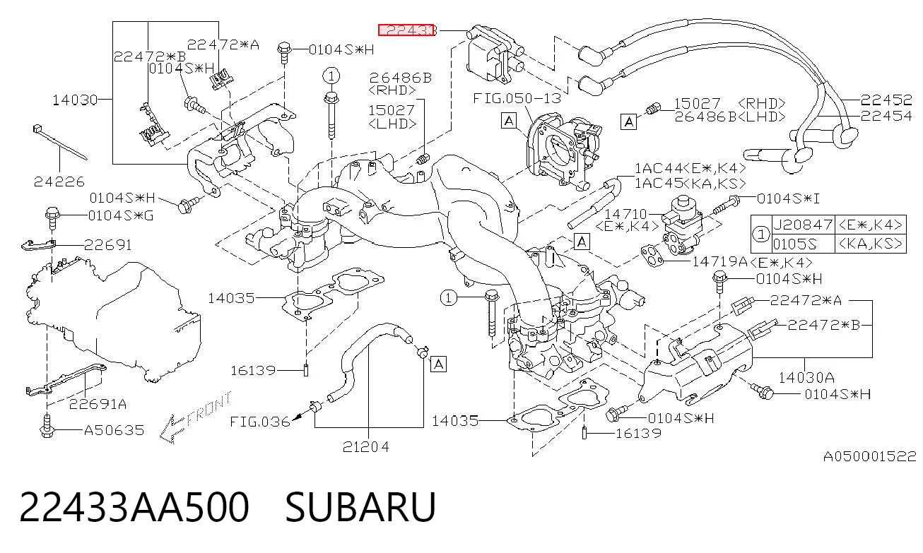 22433AA500 Subaru Котушка запалювання