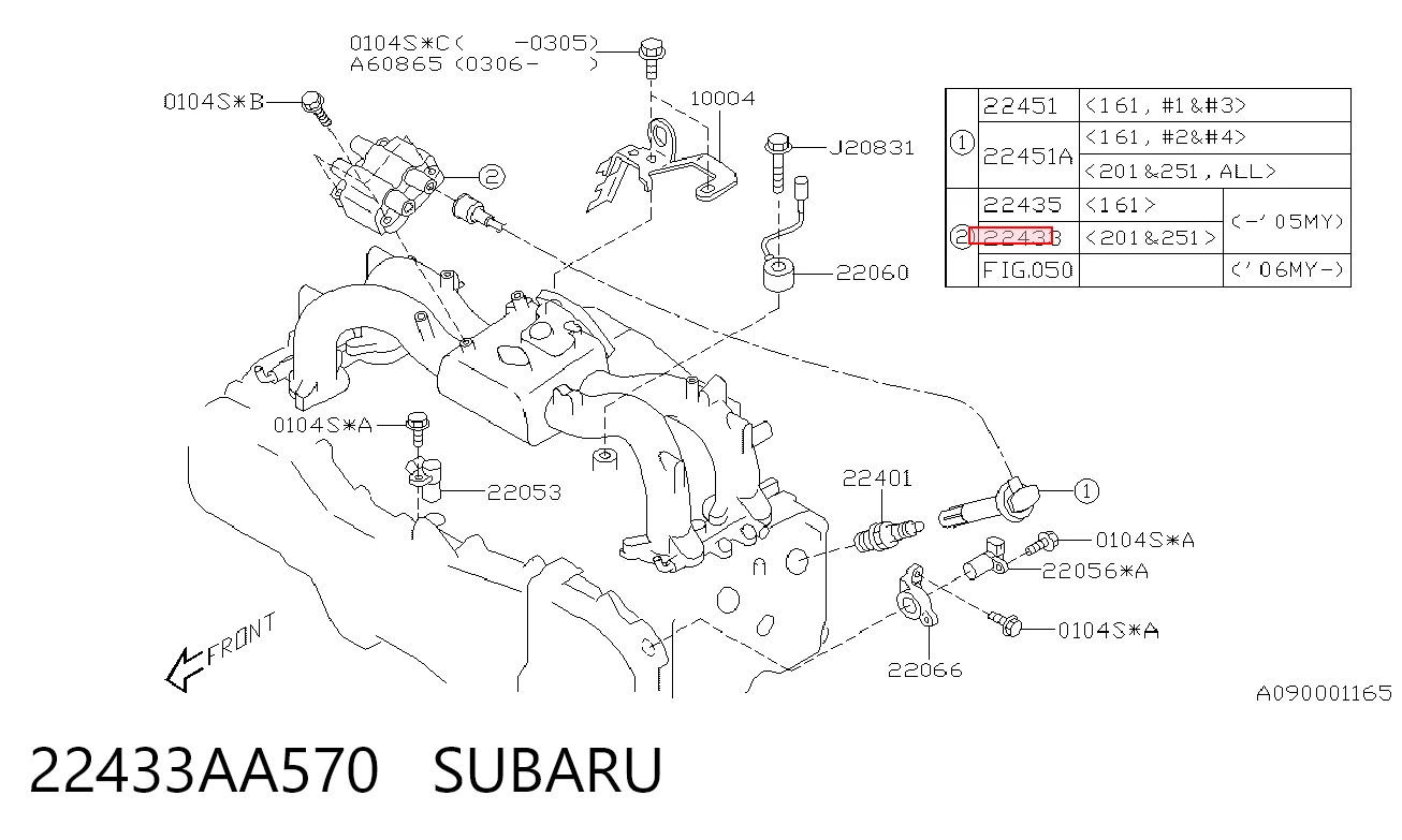 22433AA570 Subaru Котушка запалювання