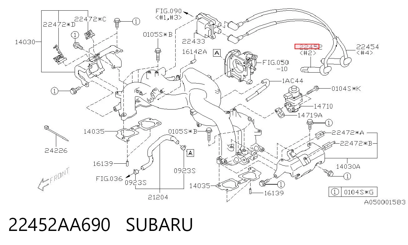 22452AA690 Subaru Проводи високовольтні
