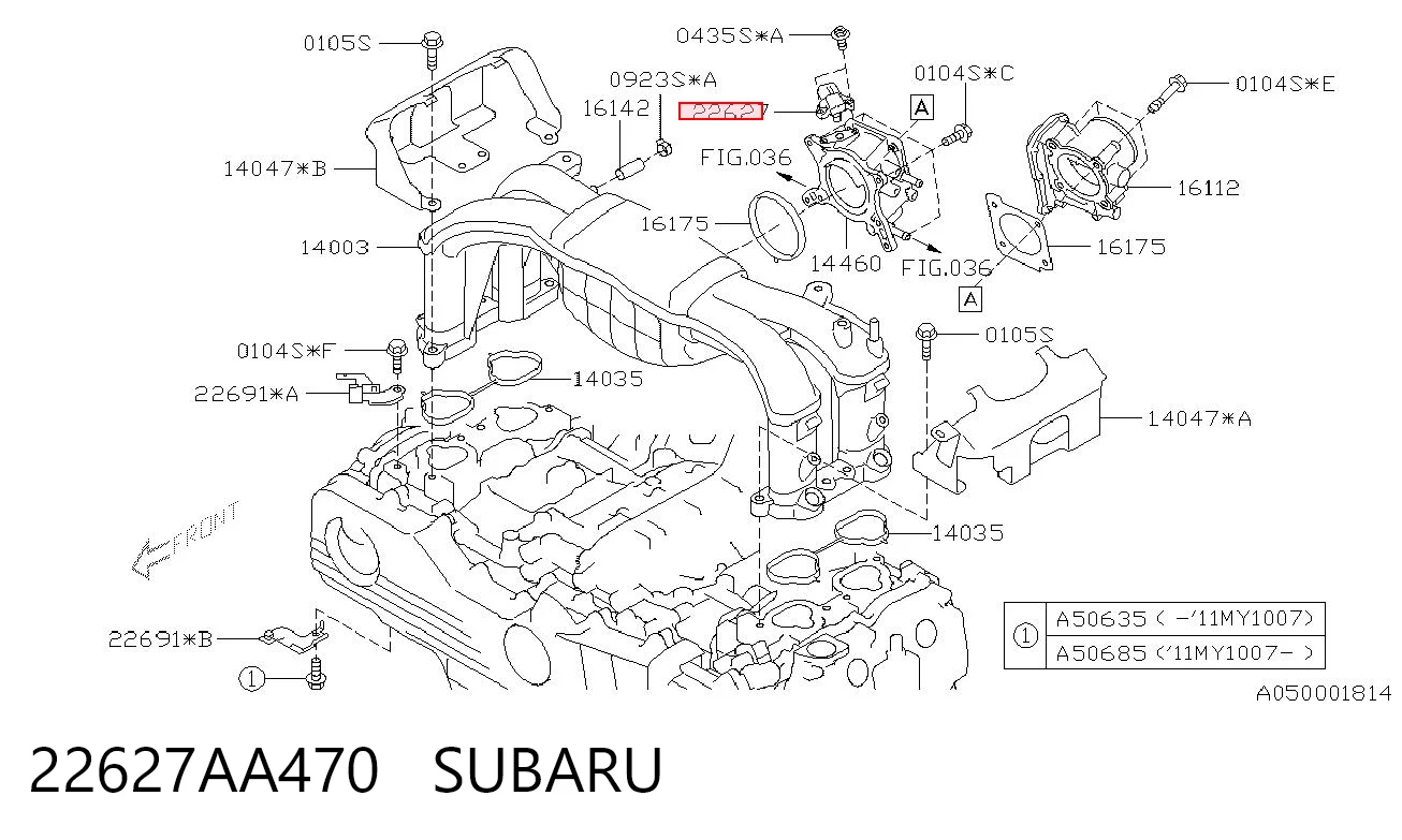 22627AA470 Subaru Датчик наддува