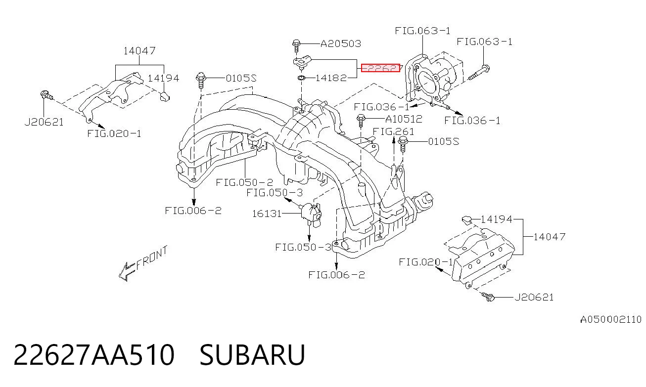 22627AA510 Subaru Датчик наддува