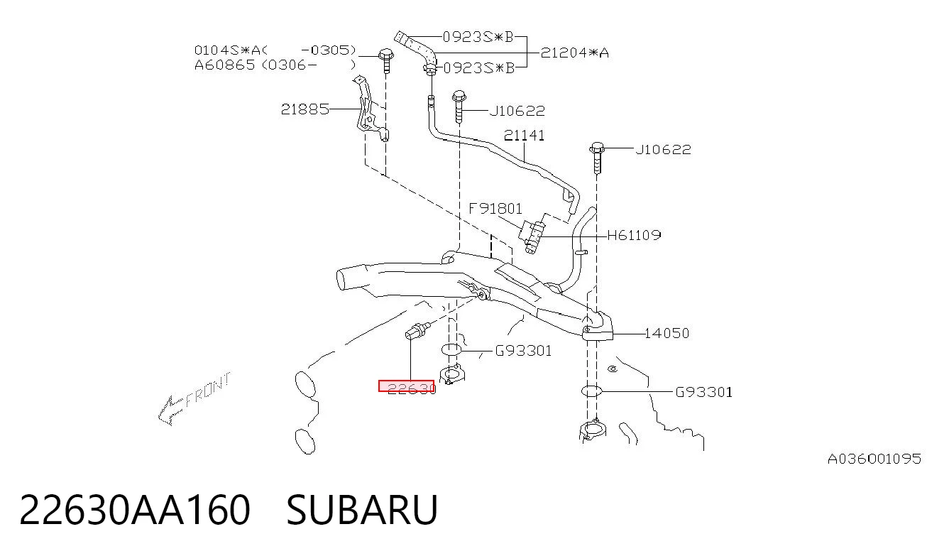 22630AA160 Subaru Покажчик температури охолоджуючої рідини
