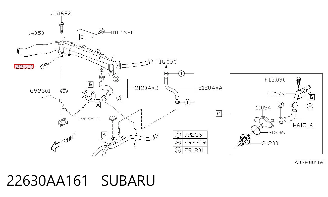 22630AA161 Subaru Покажчик температури охолоджуючої рідини