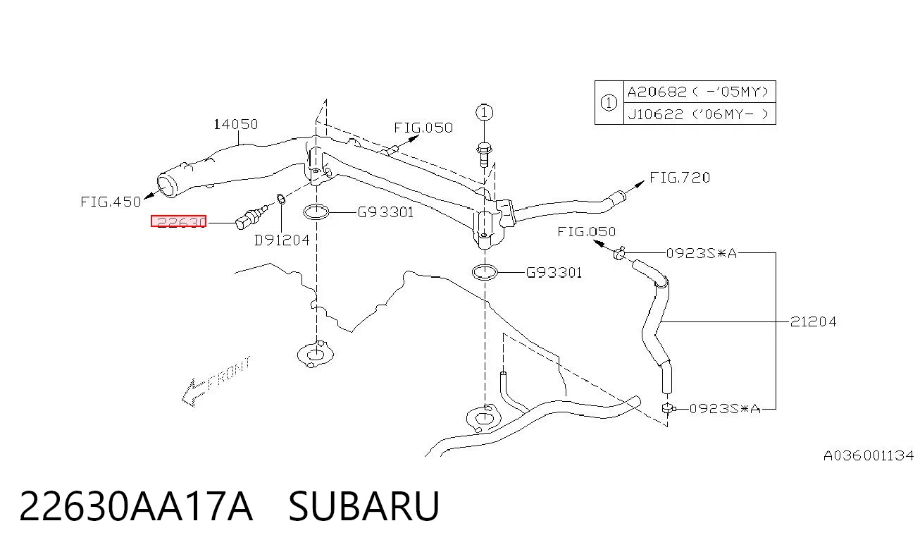 22630AA17A Subaru Покажчик температури охолоджуючої рідини