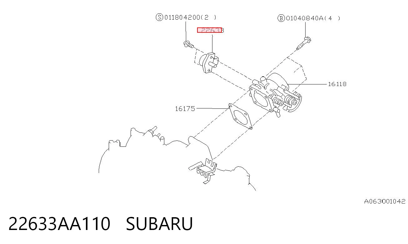 22633AA110 Subaru Датчик положення дросельної заслінки (потенціометр)