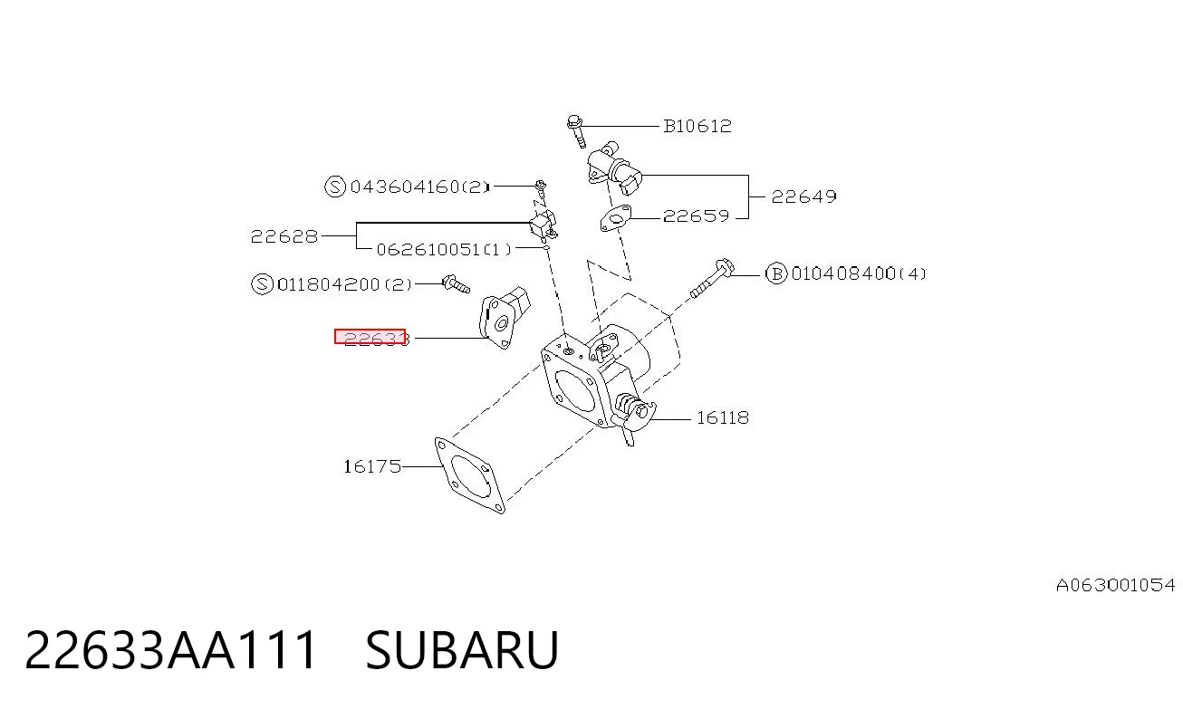 Датчик положення дросельної заслінки (потенціометр) на Subaru Legacy I BC