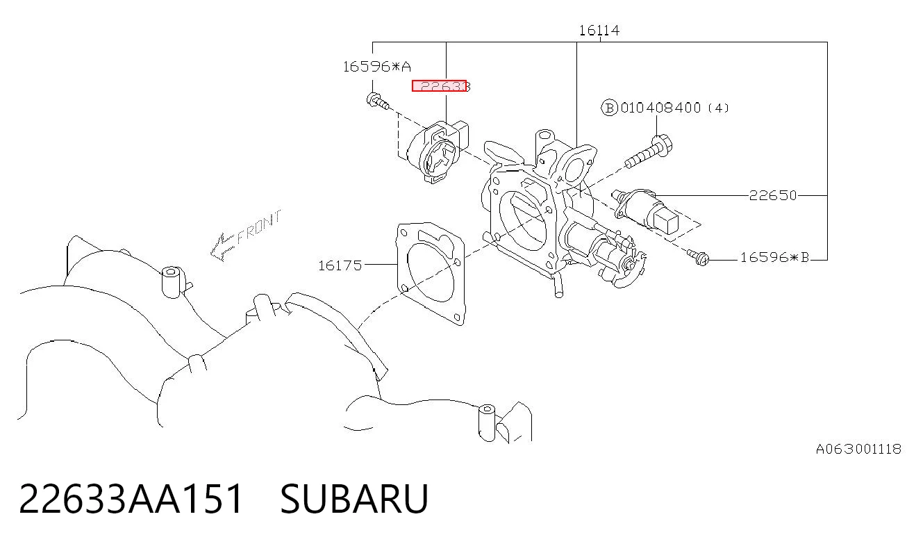 22633AA151 Subaru Датчик положення дросельної заслінки (потенціометр)