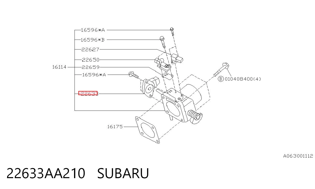 22633AA210 Subaru Датчик положення дросельної заслінки (потенціометр)