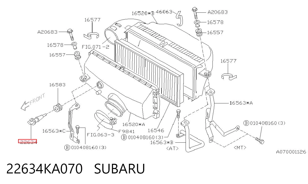 22634KA070 Subaru Датчик температури повітряної суміші