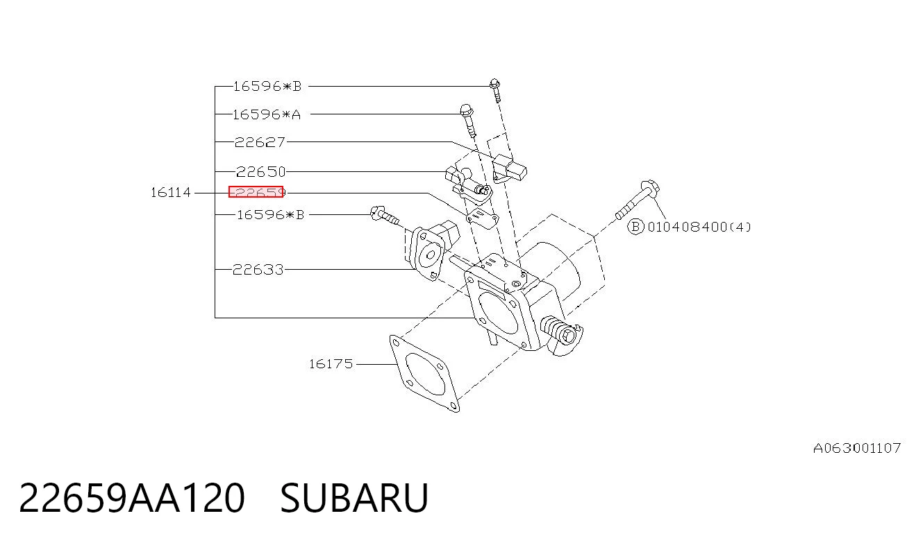 22659AA120 Subaru Прокладка клапана / регулятора холостого ходу