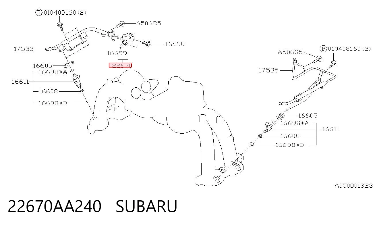 22670AA240 Subaru Регулятор тиску палива
