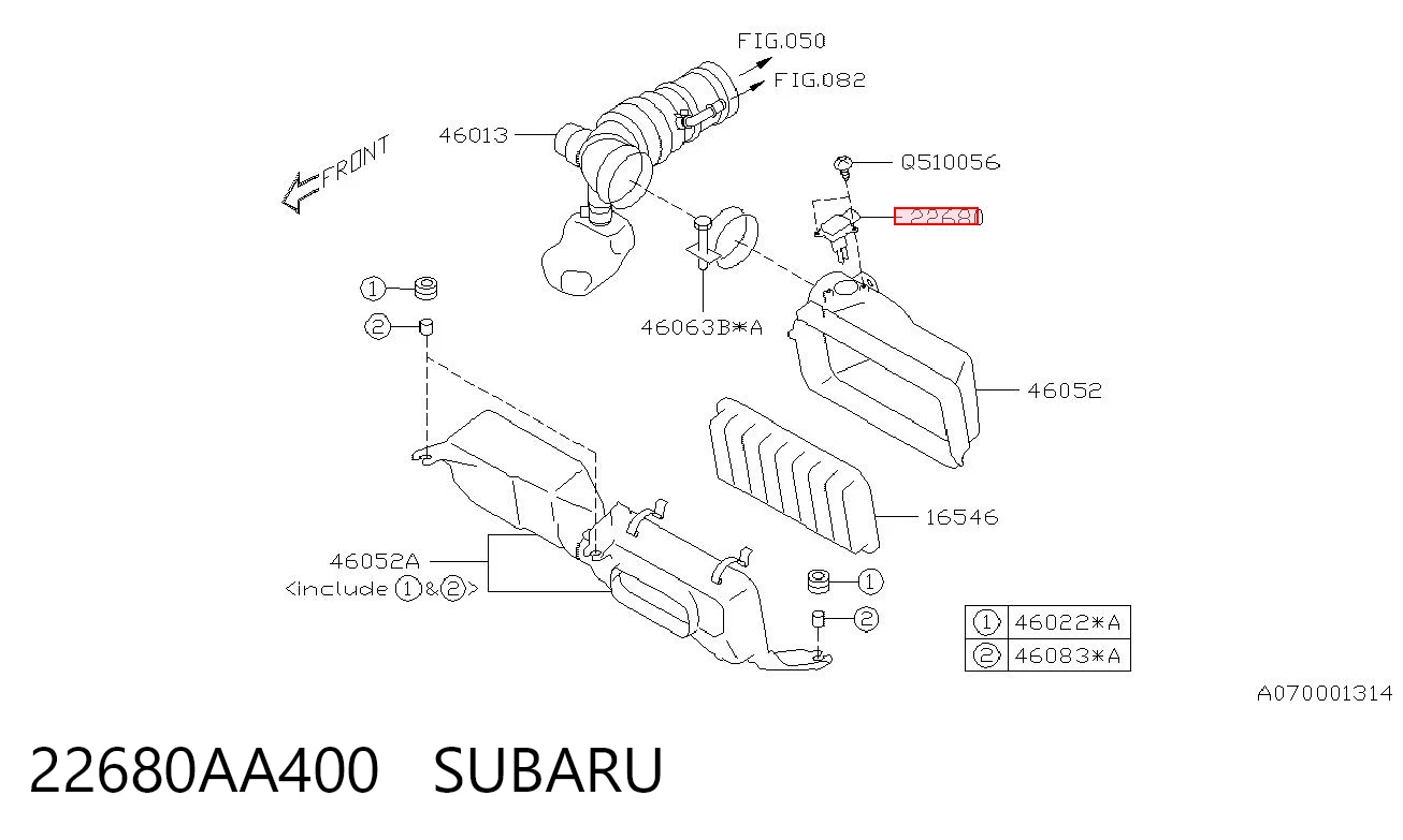 22680AA400 Subaru Датчик витрати повітря