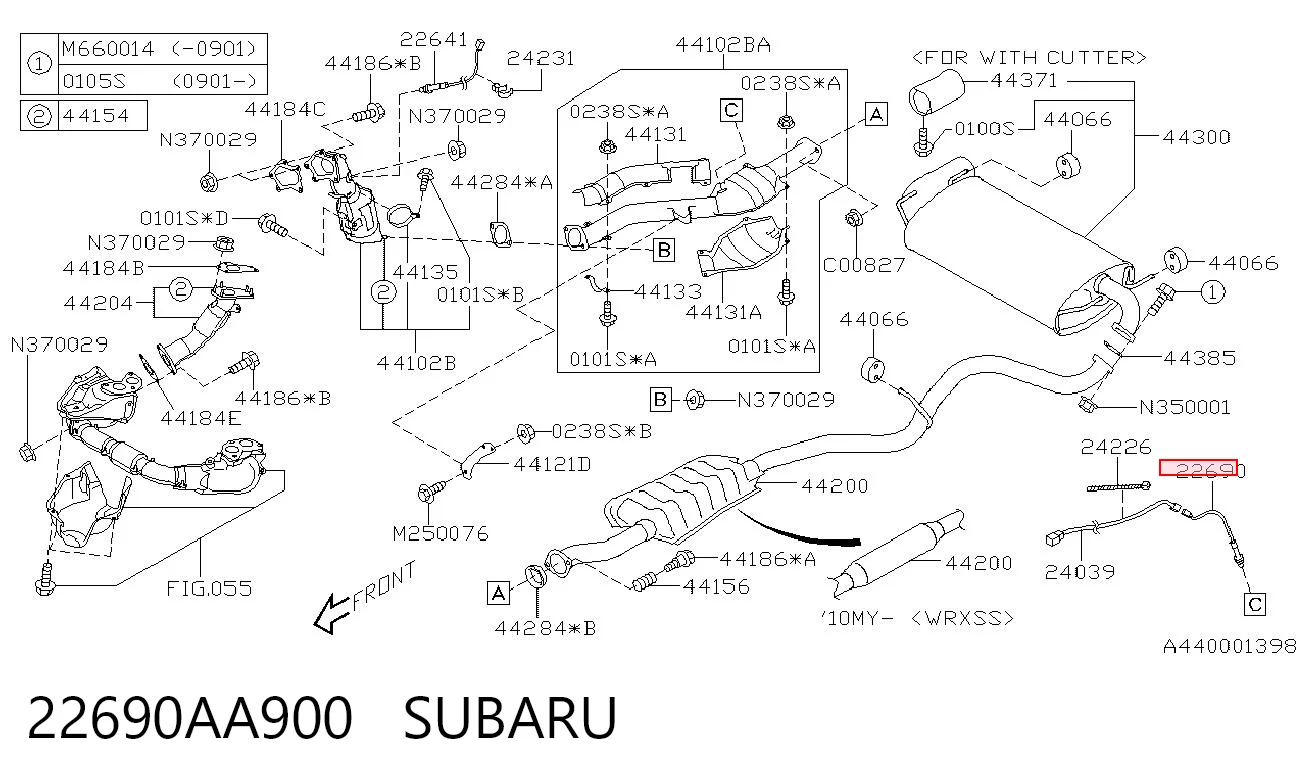22690AA900 Subaru Датчик кисню